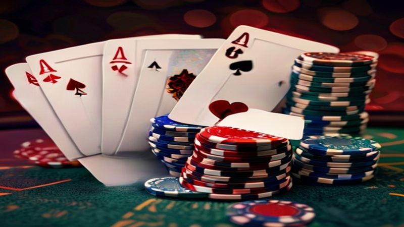 Minh họa bàn chơi Poker Texas Hold'em